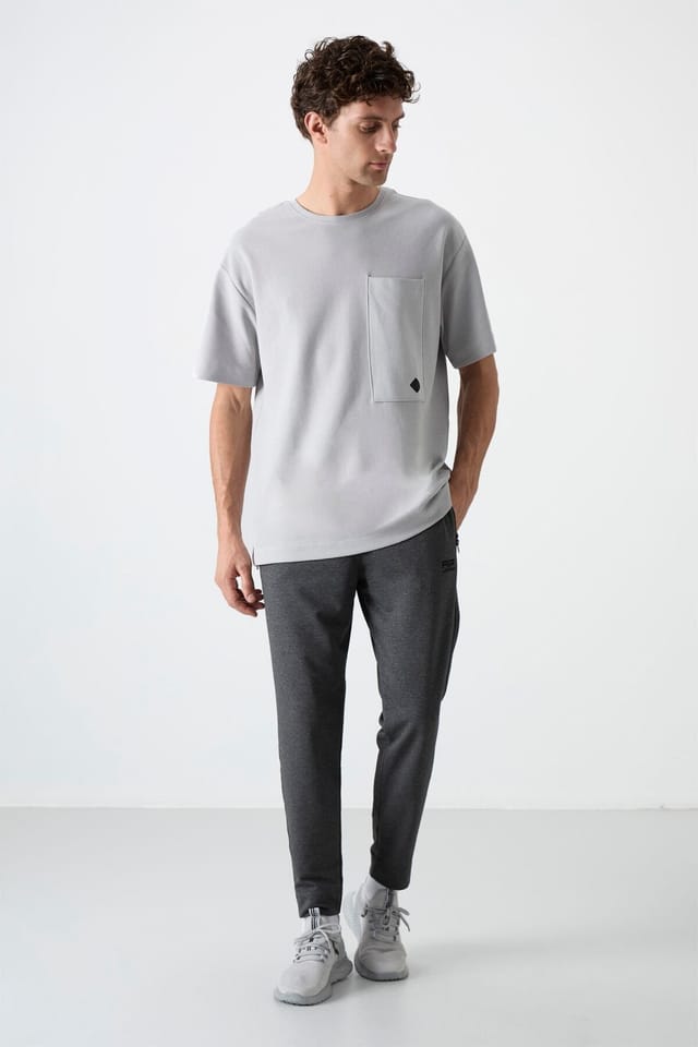 Tommy Life Tommy Life Men's Solid Jogger Sweatpants in Dark Grey - 2