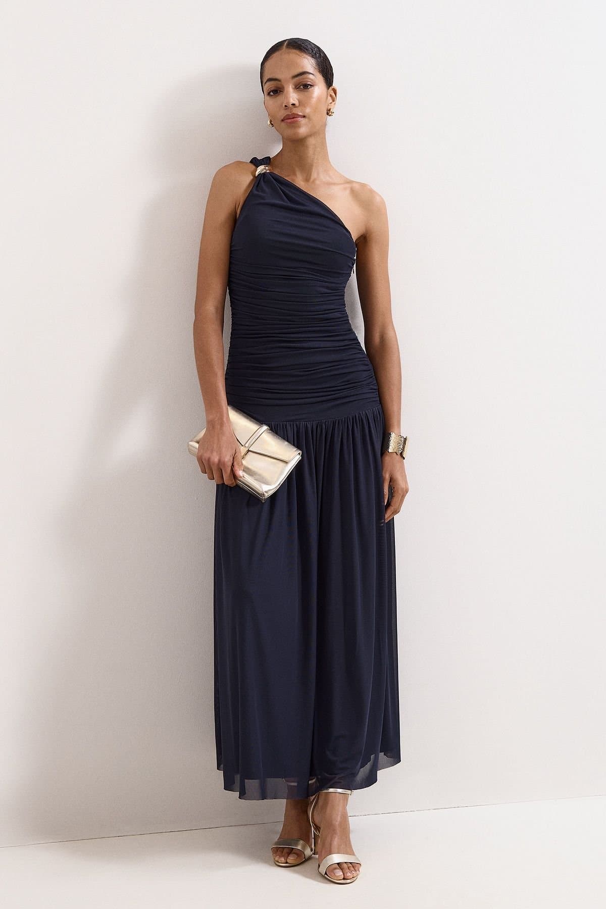 Phase Eight Phase Eight Women's Melina Ruched Midi Dress in Dark Navy