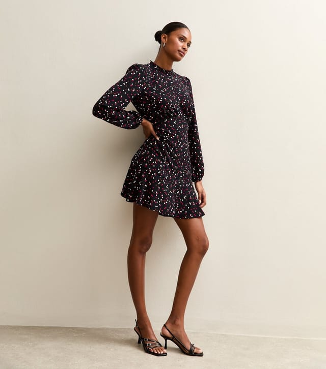 New Look Women's Black Spot Print Mini Dress New Look - 3