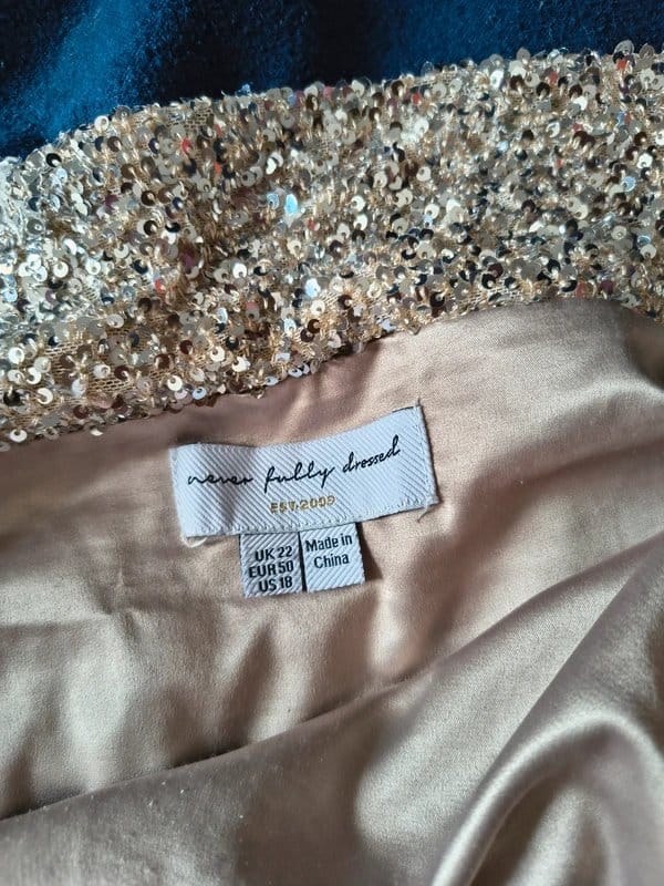 Never Fully Dressed Silver Sequin Midi Skirt