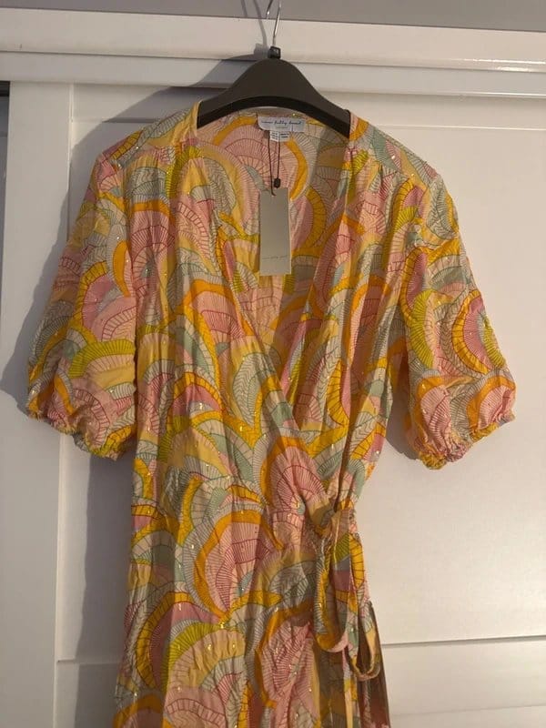 Never Fully Dressed Multi Sequin Wrap Midi Dress
