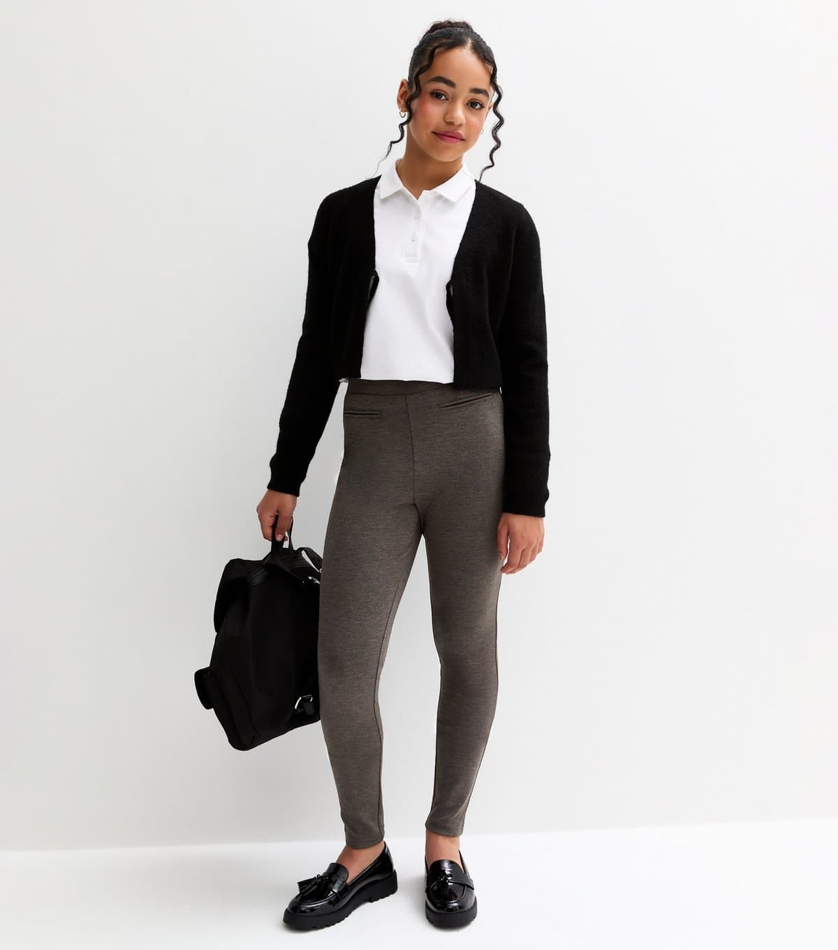 New Look Girls' Grey Pull On School Trousers New Look