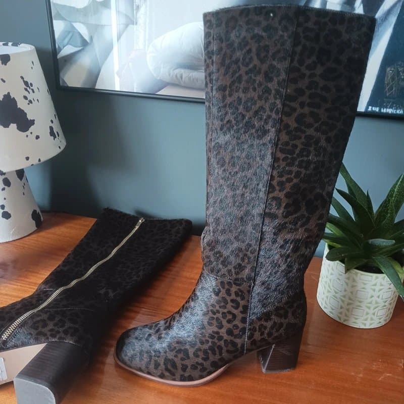 Never Fully Dressed Leopard skin full length boots
