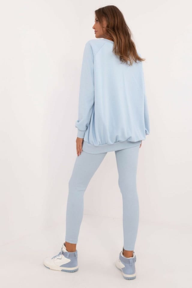 Love Lace Love Lace Women's Cotton Elastane Leggings Sweatshirt Set Style 202320 in Blue - 2