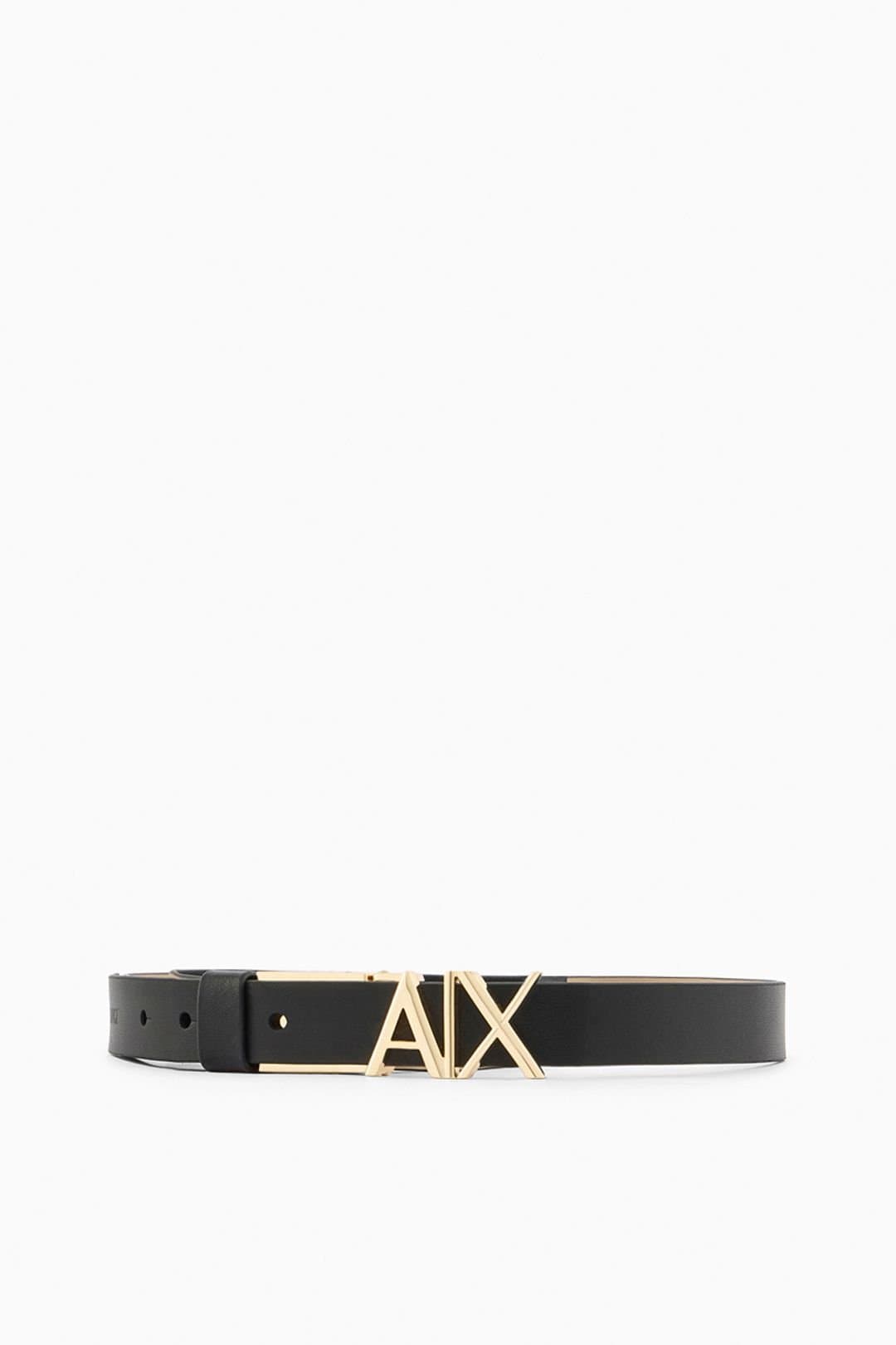 Armani Exchange Armani Exchange Women's Adjustable Reversible Belt Black/Sand in Black