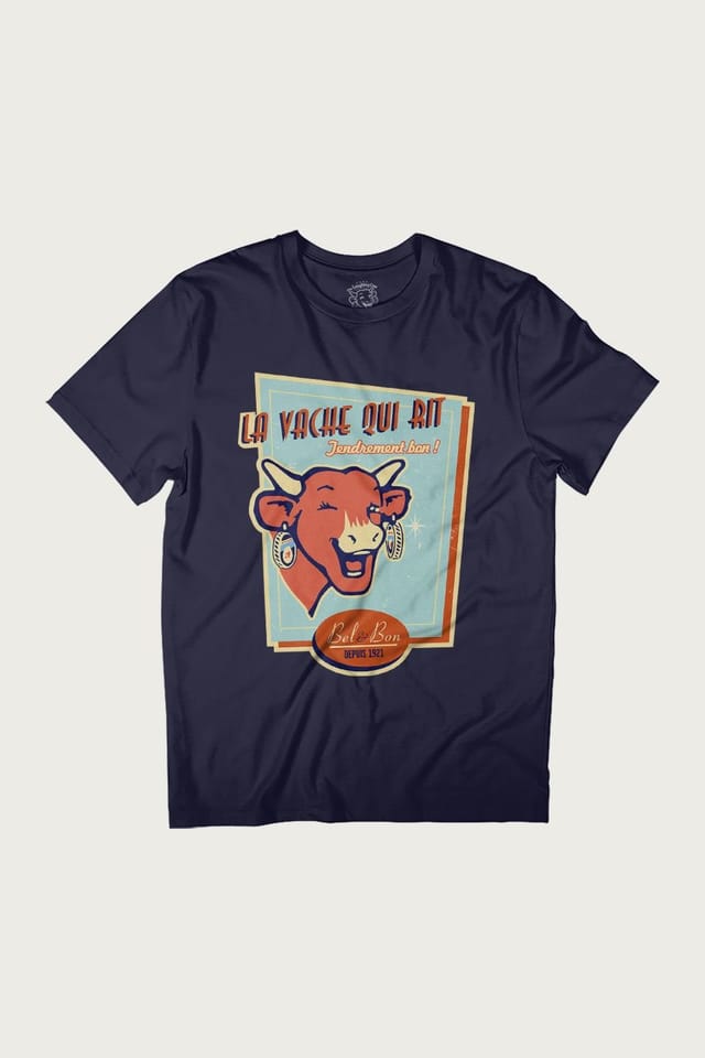 The Laughing Cow The Laughing Cow Men's For Cheese Lovers T-Shirt in Navy - 2