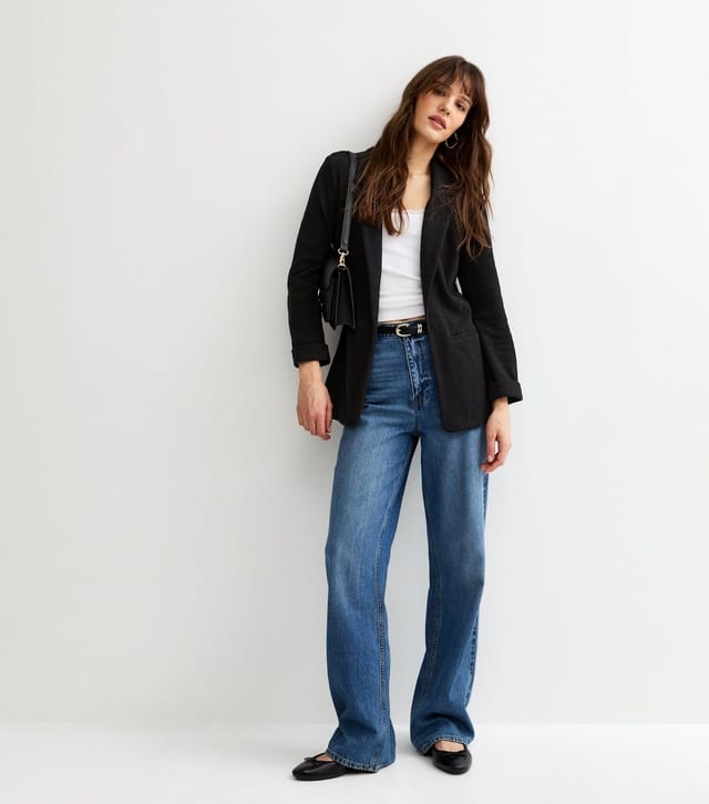 New Look Women's Tall Black Textured Stretch Jersey Blazer New Look - 3
