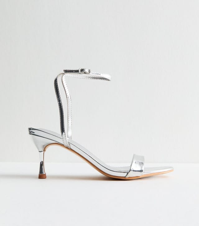 Public Desire Women's Silver Strut Open Toe Sandals Public Desire New Look - 2