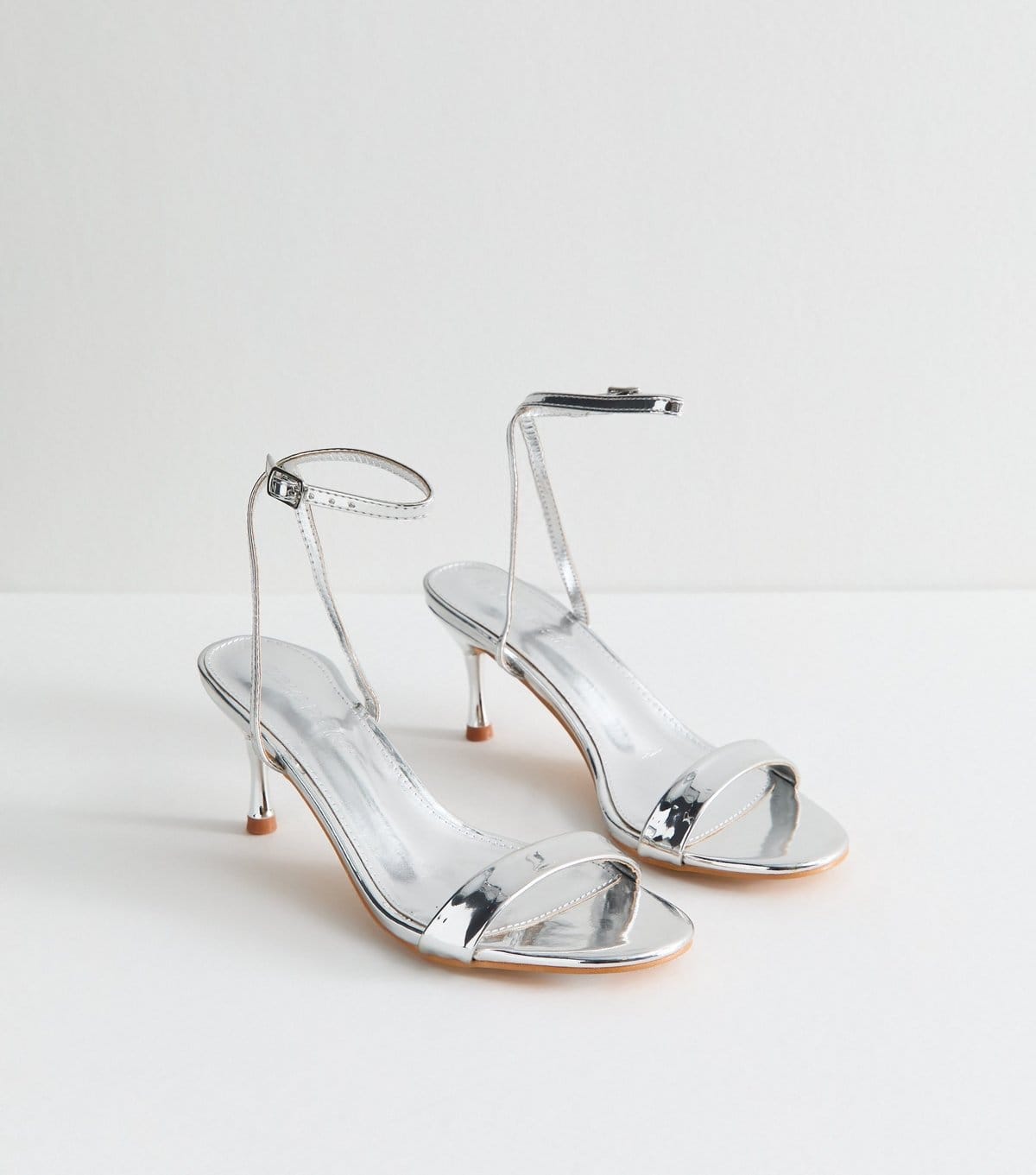 Public Desire Women's Silver Strut Open Toe Sandals Public Desire New Look - 4