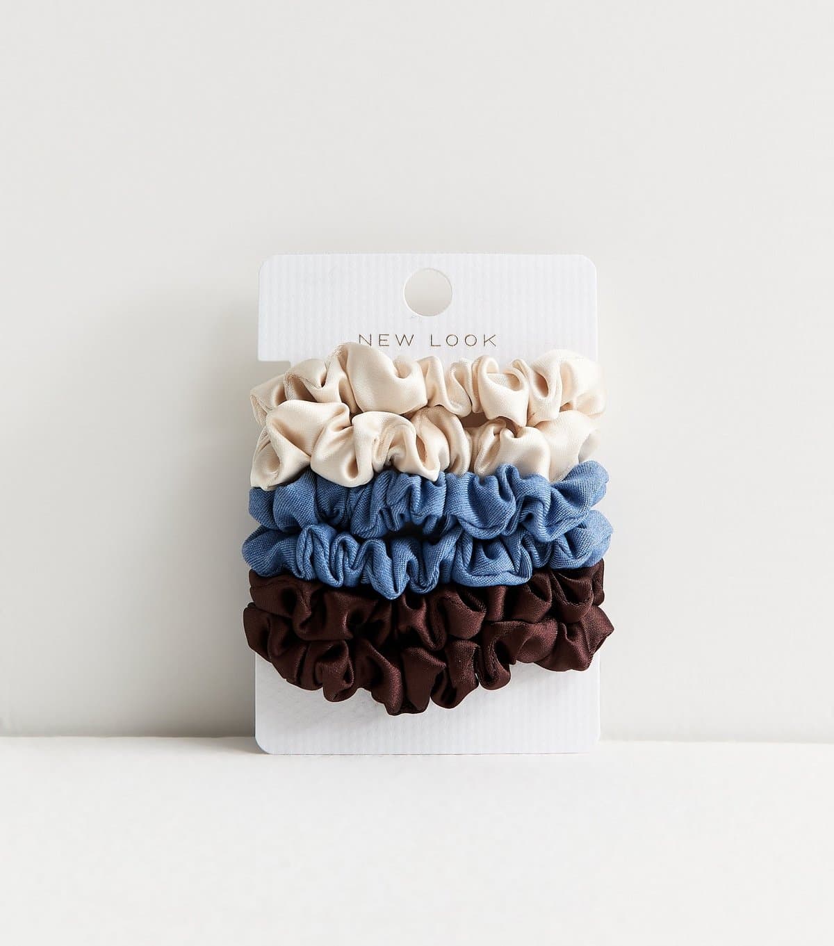 New Look Pack of 6 Blue Mini Satin and Denim Scrunchies New Look