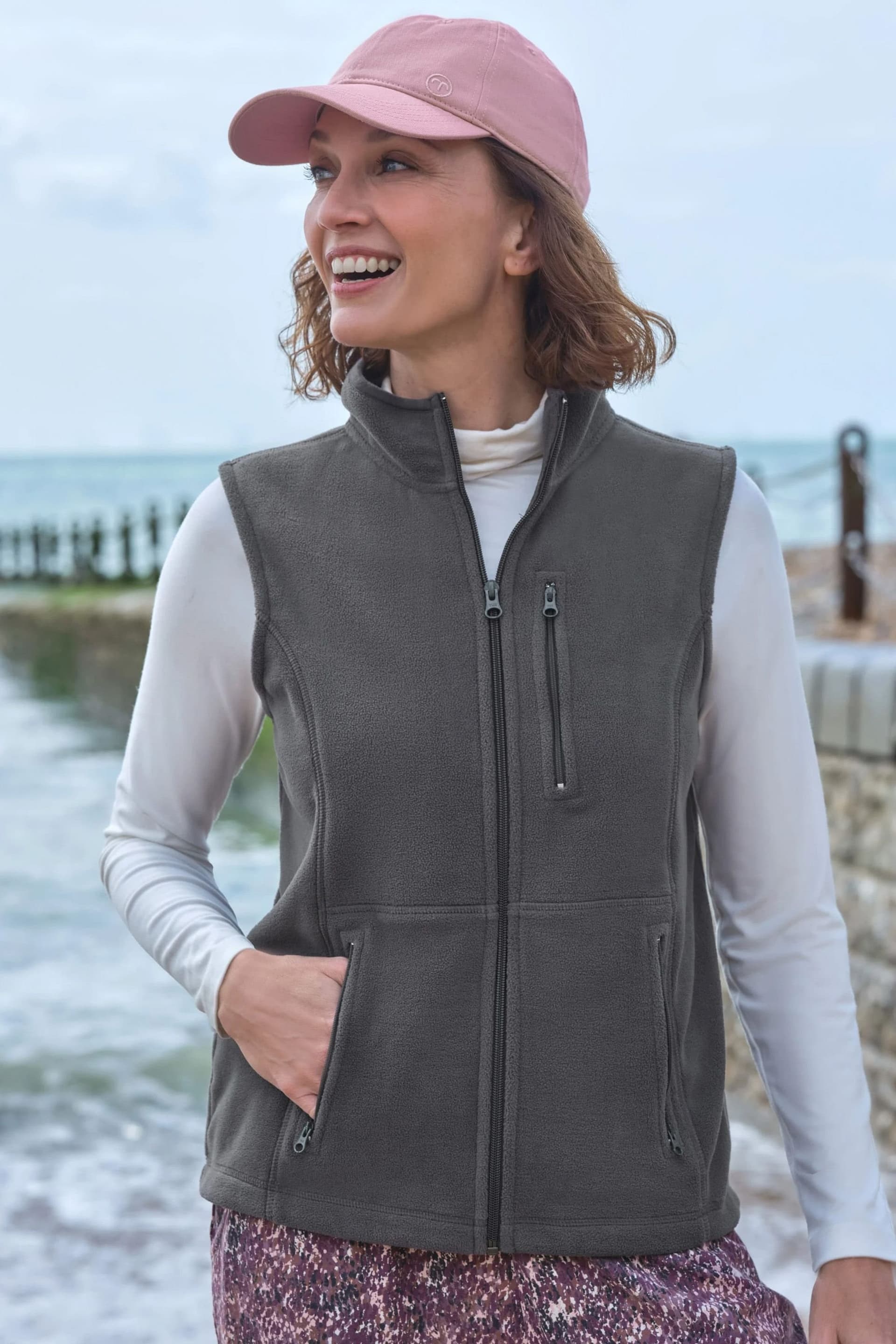 WoolOvers WoolOvers Women's Venture Fleece Gilet in Grey