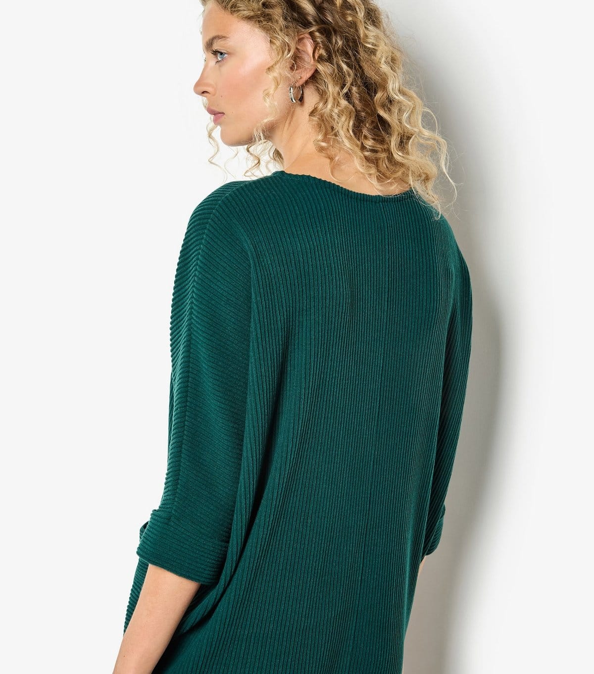 Apricot Women's Dark Green Contrast Ribbed Cocoon Dress Apricot New Look - 4