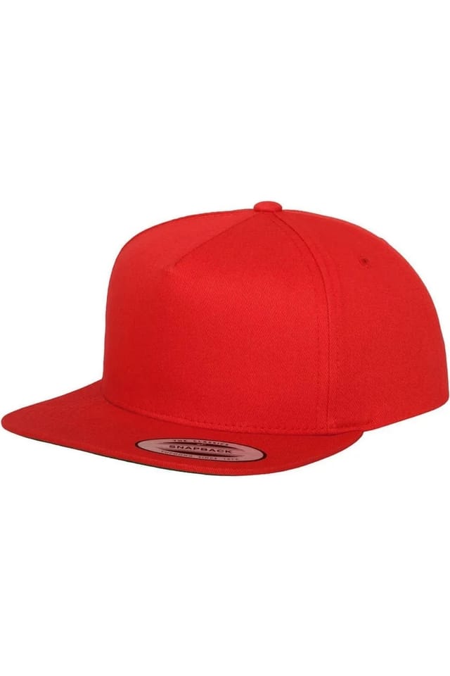 Classic Classic Men's 5 Panel Snapback Cap in Red - 2