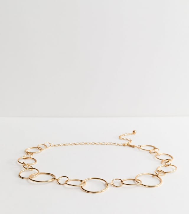 New Look Gold Tone Linked Ring Chain Belt New Look - 2