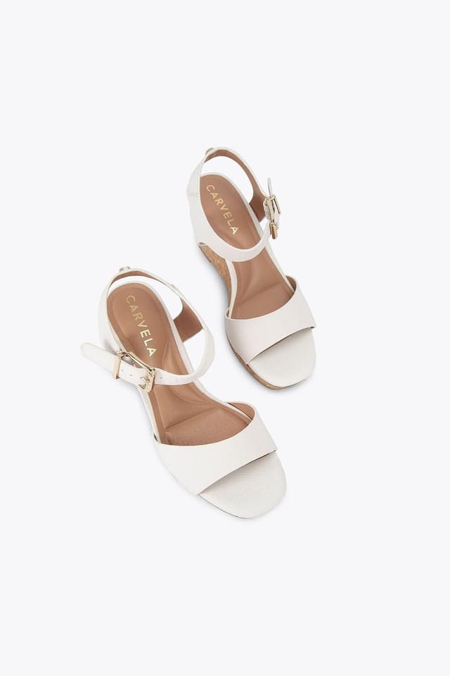 Carvela Carvela Women's 'Sadie Wedge Wide Fit' Sandals in White - 2