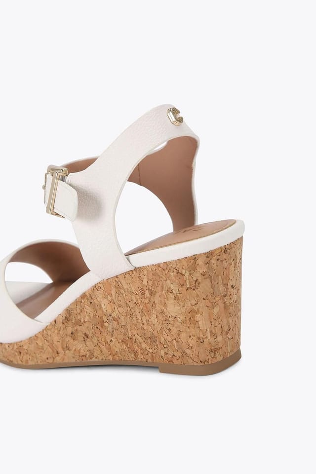 Carvela Carvela Women's 'Sadie Wedge Wide Fit' Sandals in White - 3