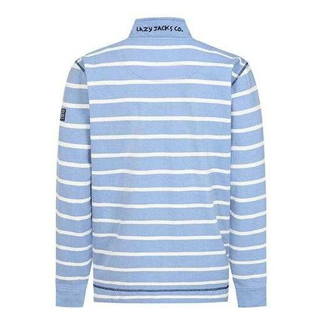 Lazy Jacks Lazy Jacks Men's Striped Pique Sweatshirt in Baby Blue - 2