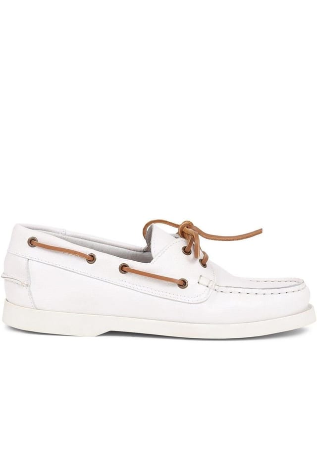 Jones Bootmaker Jones Bootmaker Women's Patrizia Leather Boat Shoes in White - 2
