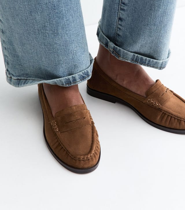 New Look Women's Tan Faux Suede Loafers Vegan New Look - 2