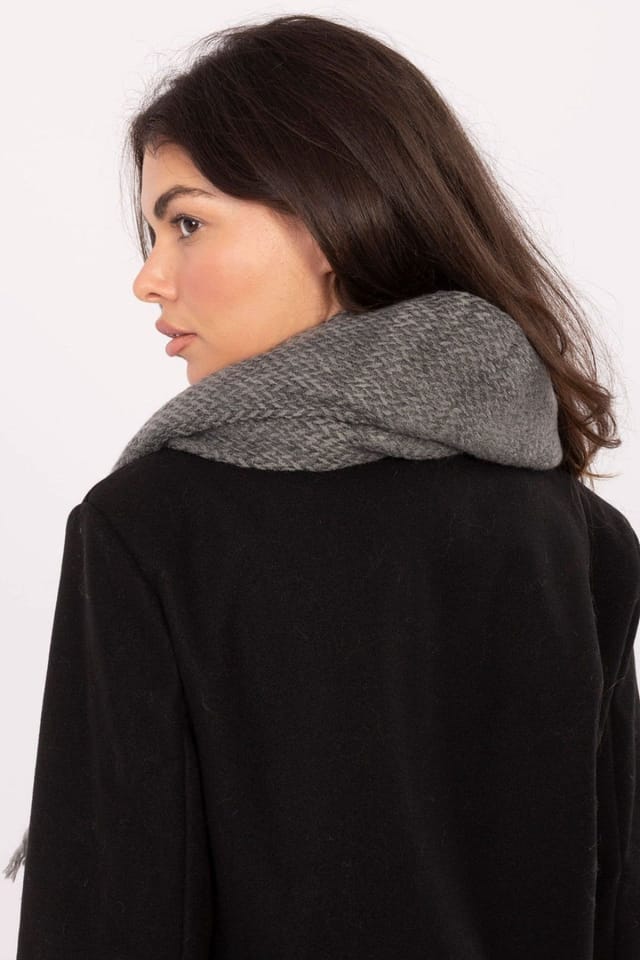 Love Lace Love Lace Women's Soft Acrylic Scarf Shawl with Classic Fir Tree Pattern Fringed in Grey - 3