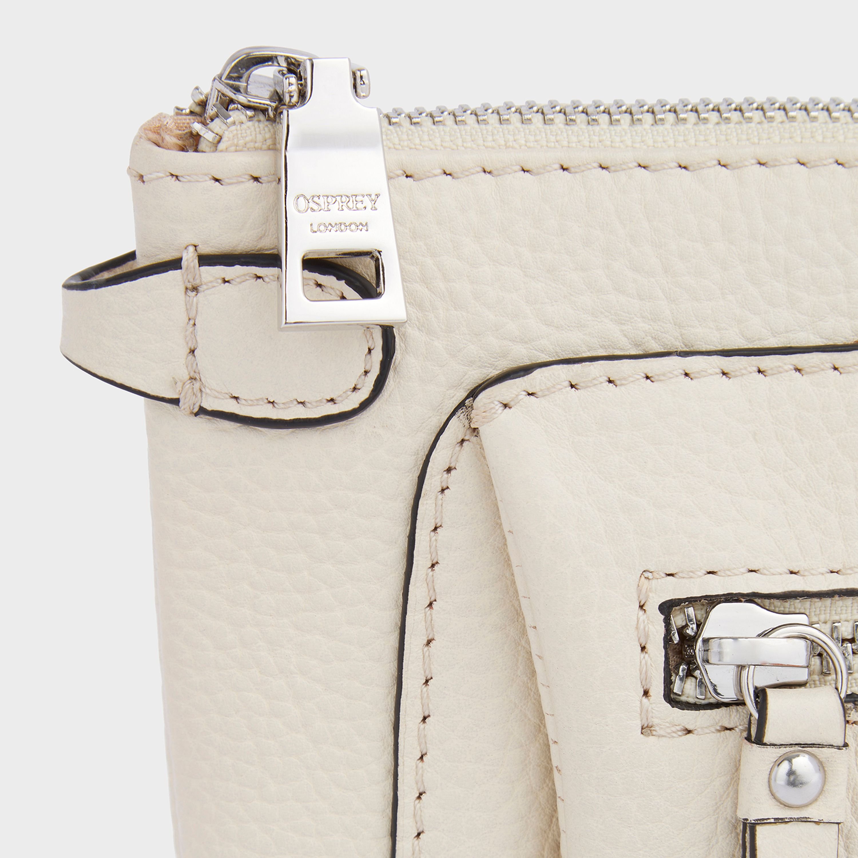 OSPREY LONDON OSPREY LONDON Women's The Ruby Leather Crossbody Clutch Bag in Stone - 3