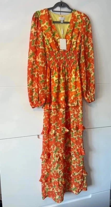 Pretty Lavish pretty lavish maxi dress in orange and yellow floral
