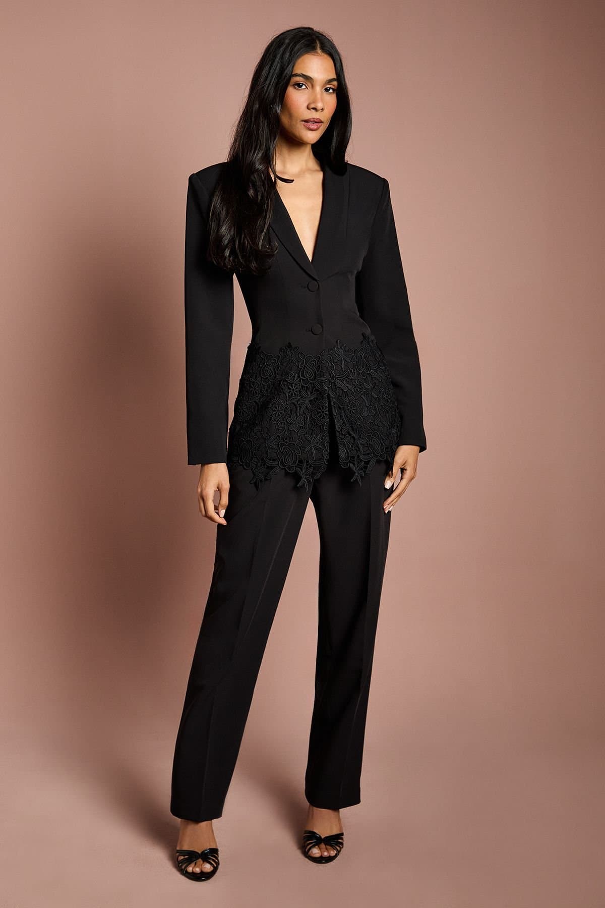 Coast Coast Women's Pleat Front Straight Leg Formal Trouser in Black