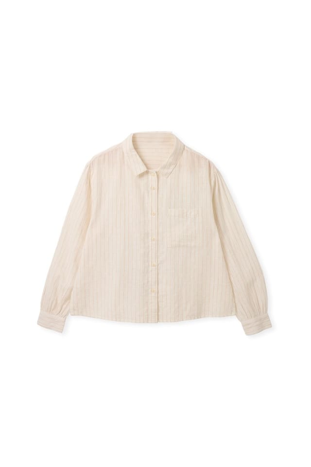 Celtic & Co Celtic & Co Women's Draped Boxy Collared Shirt in Natural White - 2