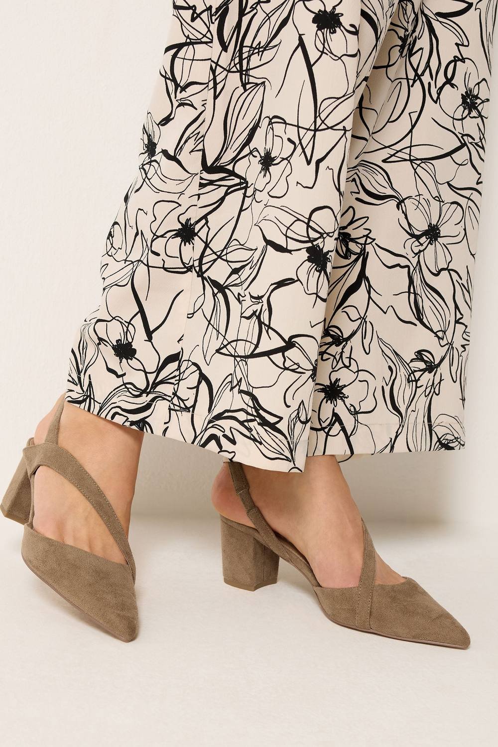 Long Tall Sally Long Tall Sally Women's Faux Suede Asymmetric Block Heels In Standard Fit in Brown - 2