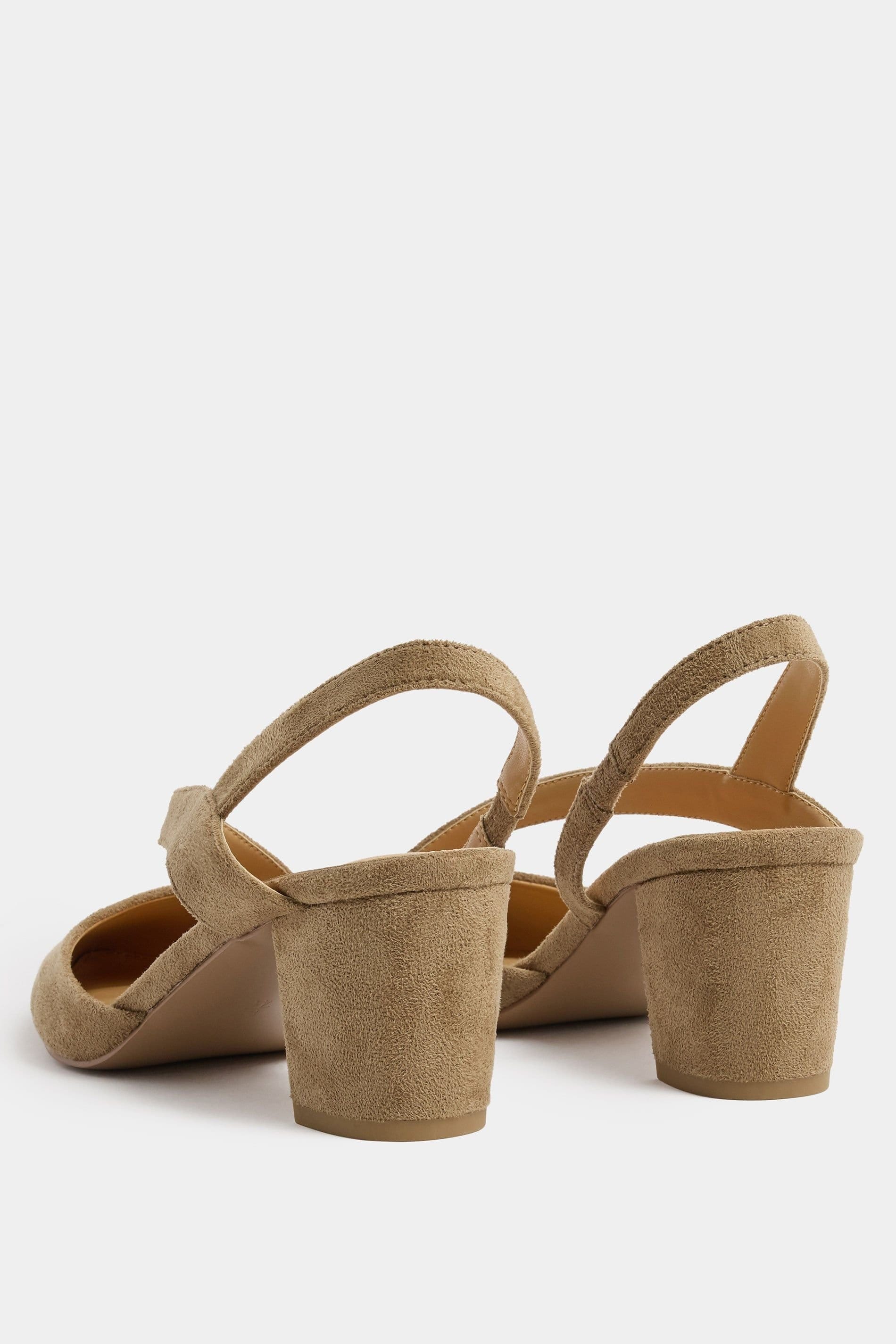 Long Tall Sally Long Tall Sally Women's Faux Suede Asymmetric Block Heels In Standard Fit in Brown - 4
