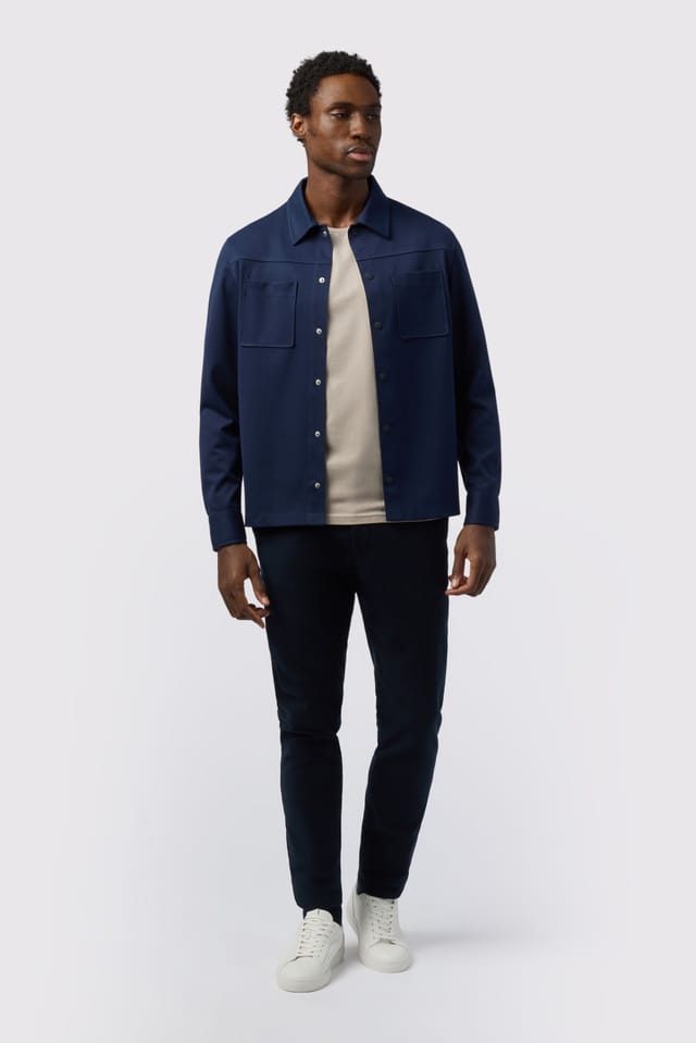 Melka Melka Men's Jersey Overshirt in Navy - 2