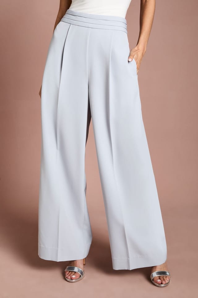 Coast Coast Women's Lisa Tan Straight Leg Crepe Trouser in Blue - 2