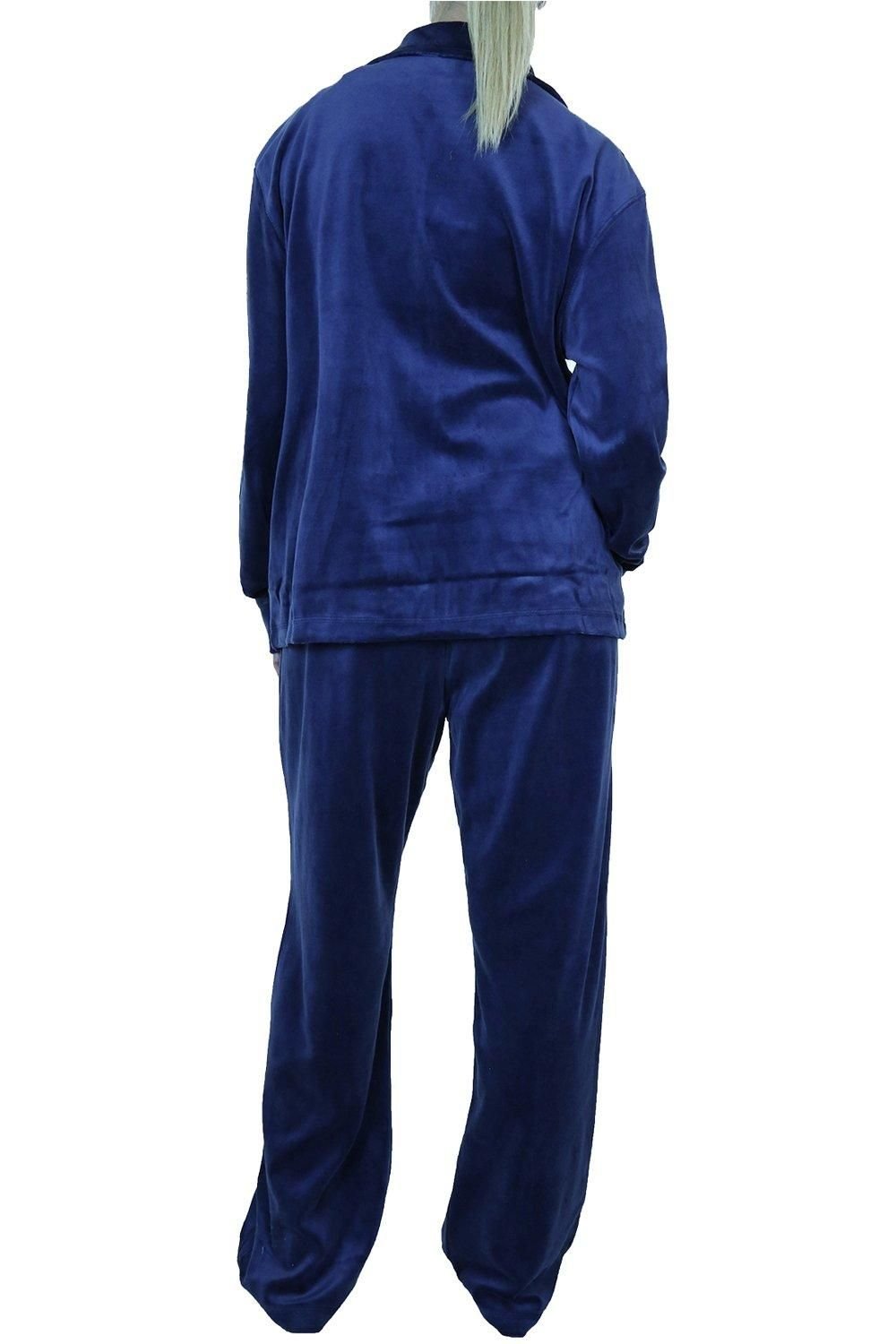 Paulo Due Paulo Due Women's Luxury Velour 2 Piece Tracksuit in Dark Blue - 2