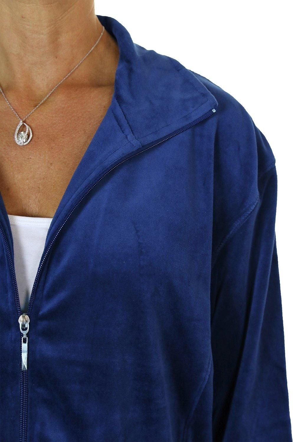 Paulo Due Paulo Due Women's Luxury Velour 2 Piece Tracksuit in Dark Blue - 3