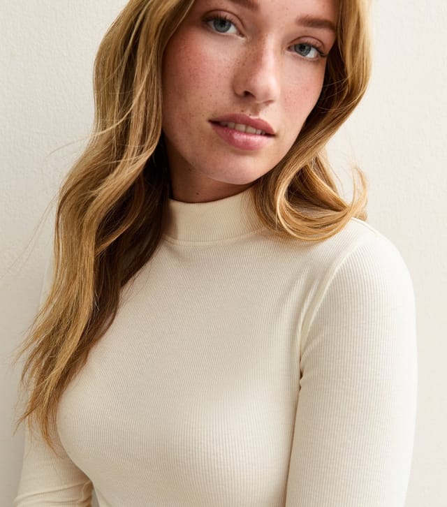 New Look Women's Cream Long Sleeve Roll Neck Top New Look - 2