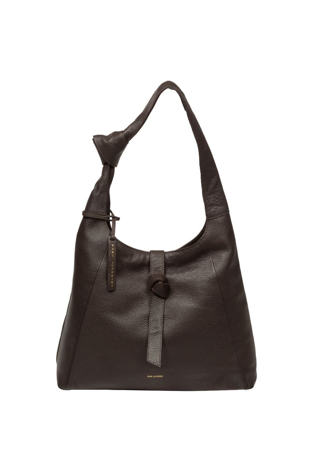 Pure Luxuries London Pure Luxuries London Women's 'Grace' Leather Shoulder Bag in Dark Brown