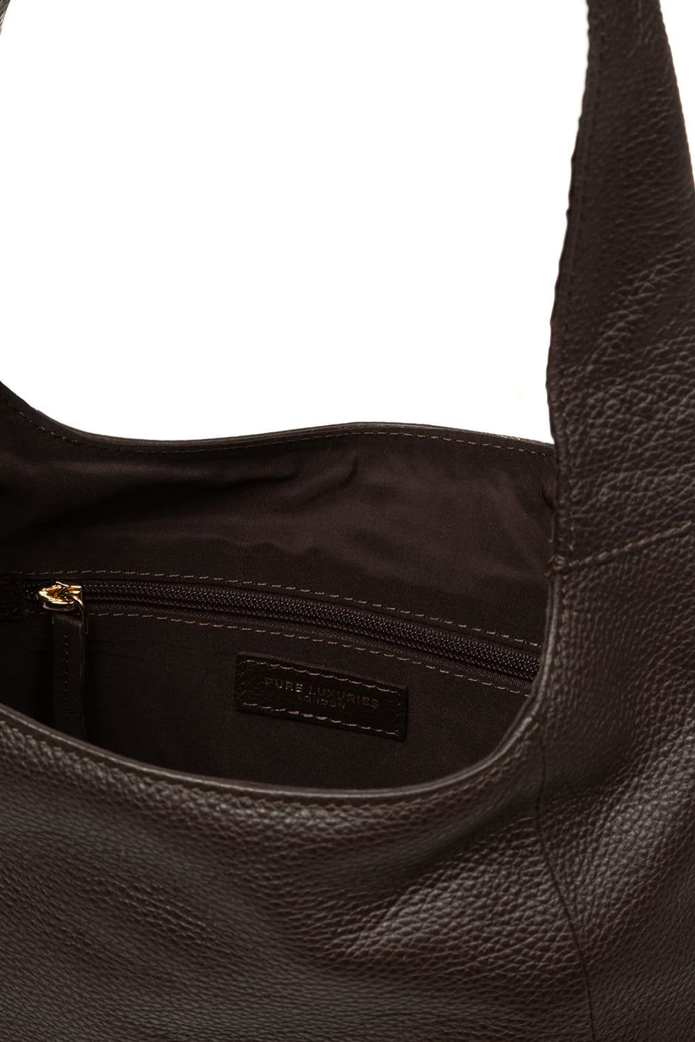 Pure Luxuries London Pure Luxuries London Women's 'Grace' Leather Shoulder Bag in Dark Brown - 4