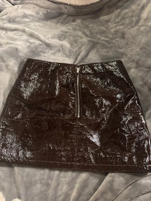 Bershka brown leather skirt