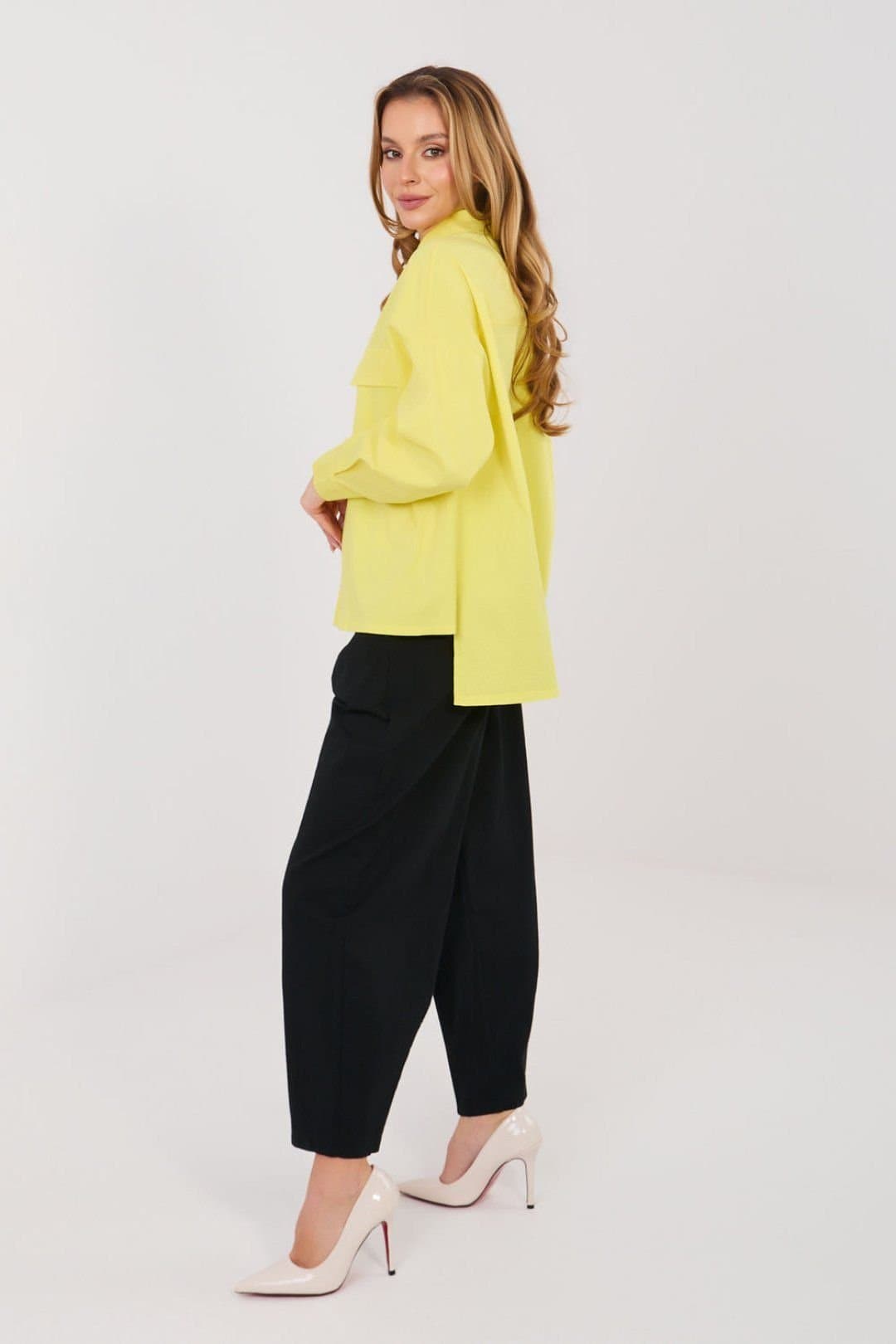 Love Lace Love Lace Women's Comfort Carrot Cut High Waist Trousers in Black