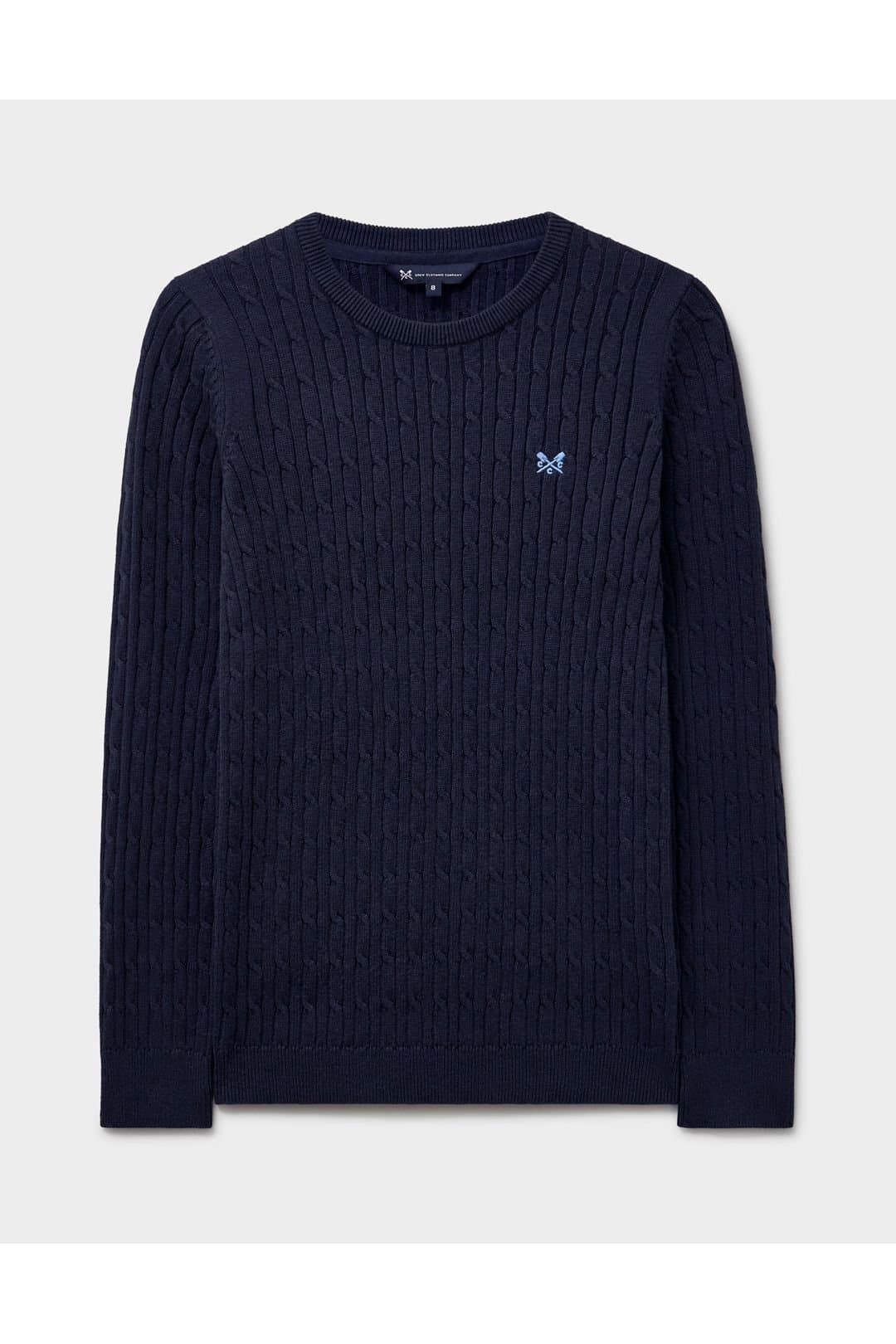 Crew Clothing Crew Clothing Women's Heritage Cable Crew Neck Navy