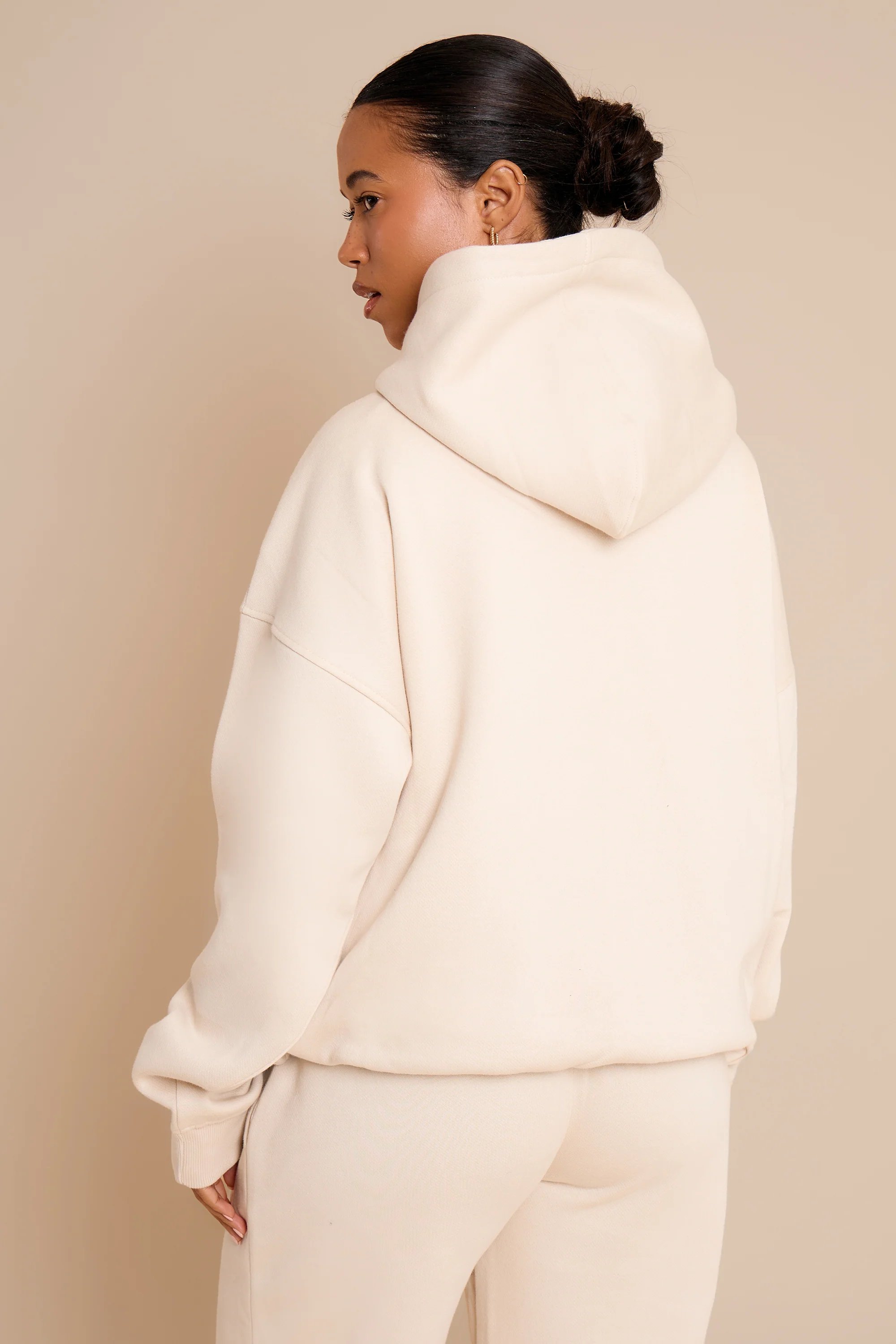 Kaiia Kaiia Slogan Oversized Hoodie Chalk - 3