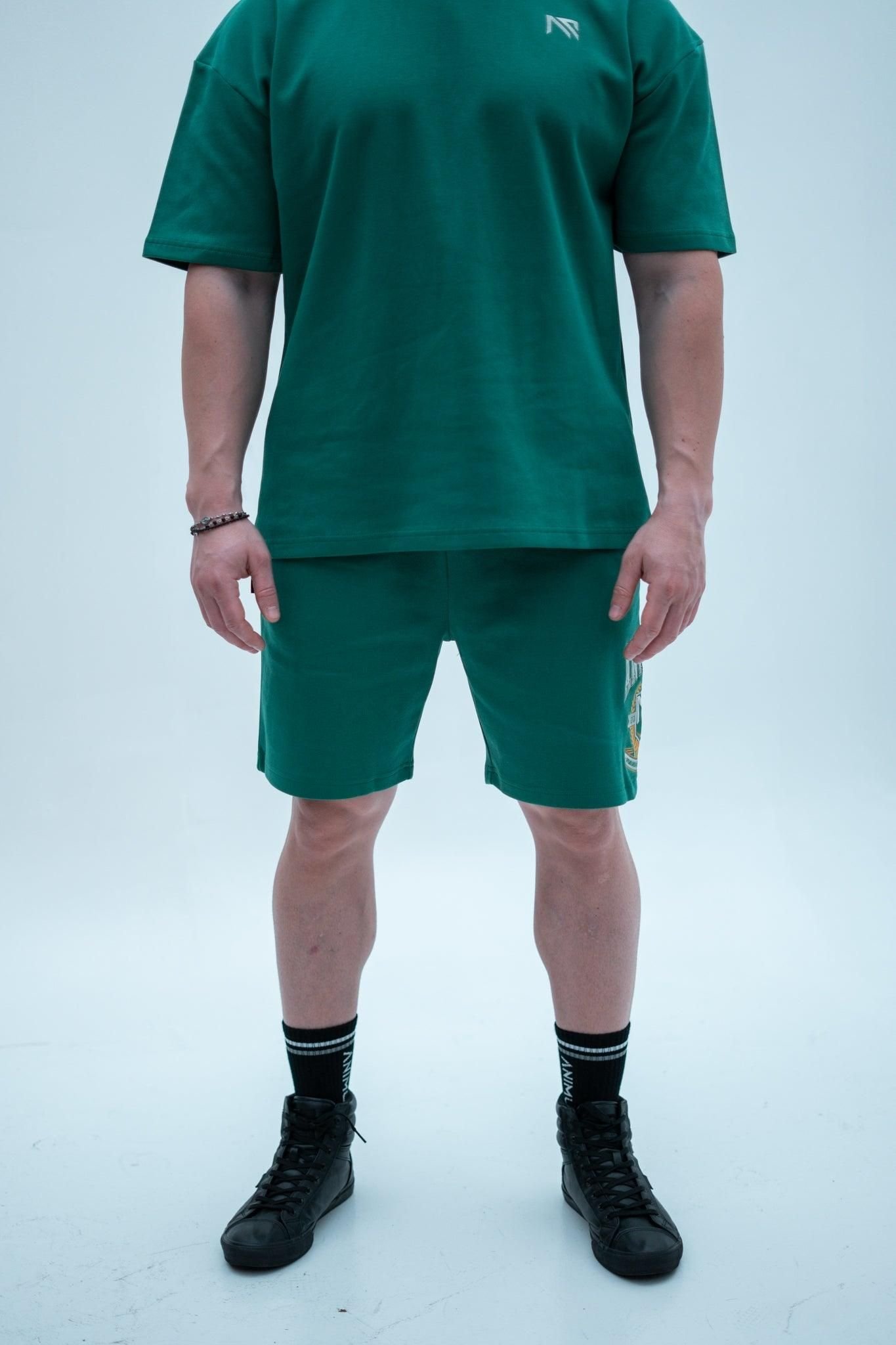 Animus Animus Men's Momentum Varsity Shorts in Bottle Green - 3