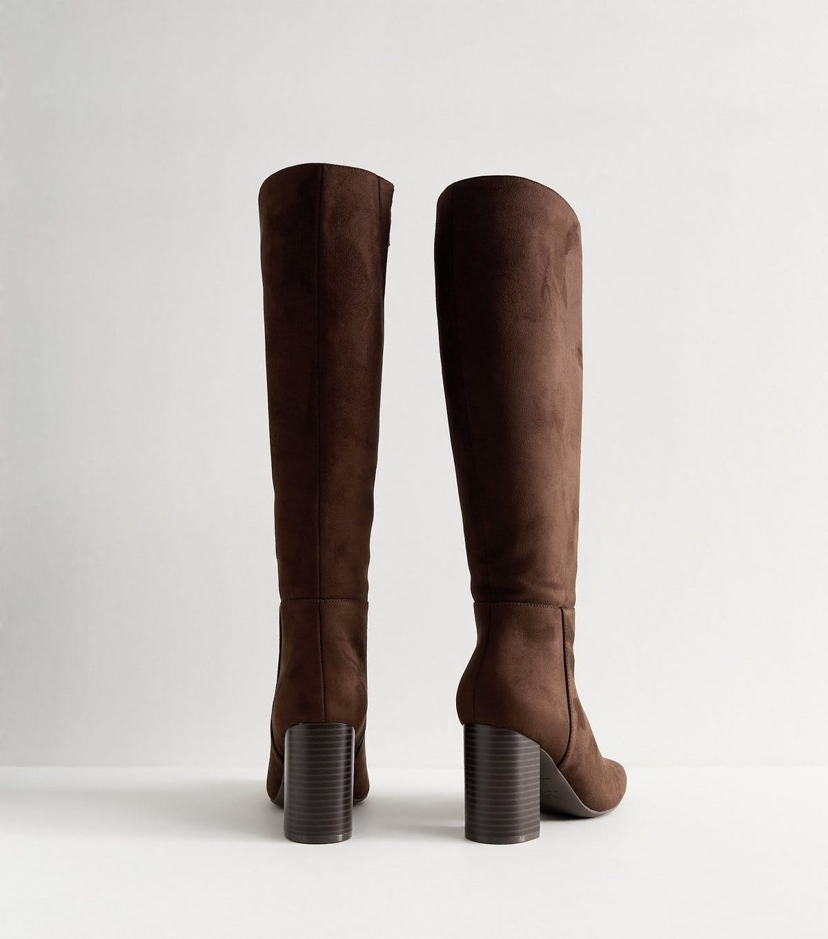 New Look Women's Brown Faux Suede Knee High Boots Vegan New Look - 4