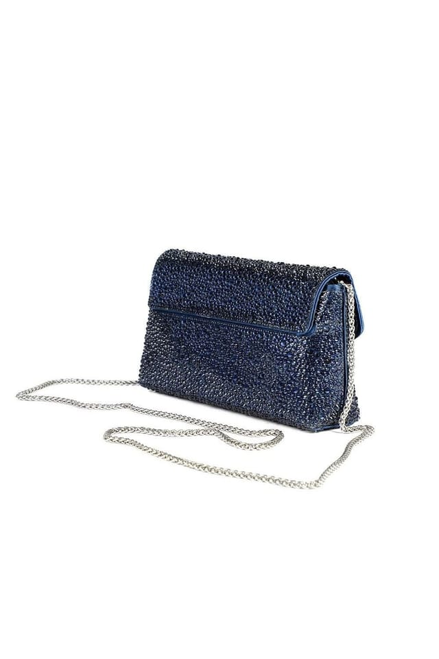 Jones Bootmaker Jones Bootmaker Women's Vertigo Touch Fasten Embellished Clutch Bag in Navy - 2