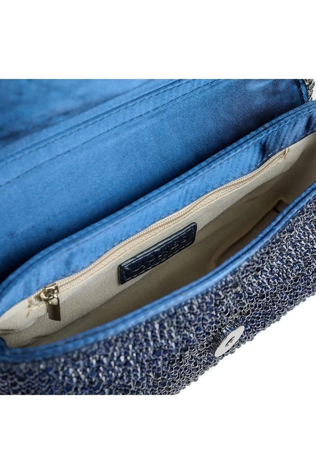 Jones Bootmaker Jones Bootmaker Women's Vertigo Touch Fasten Embellished Clutch Bag in Navy - 3