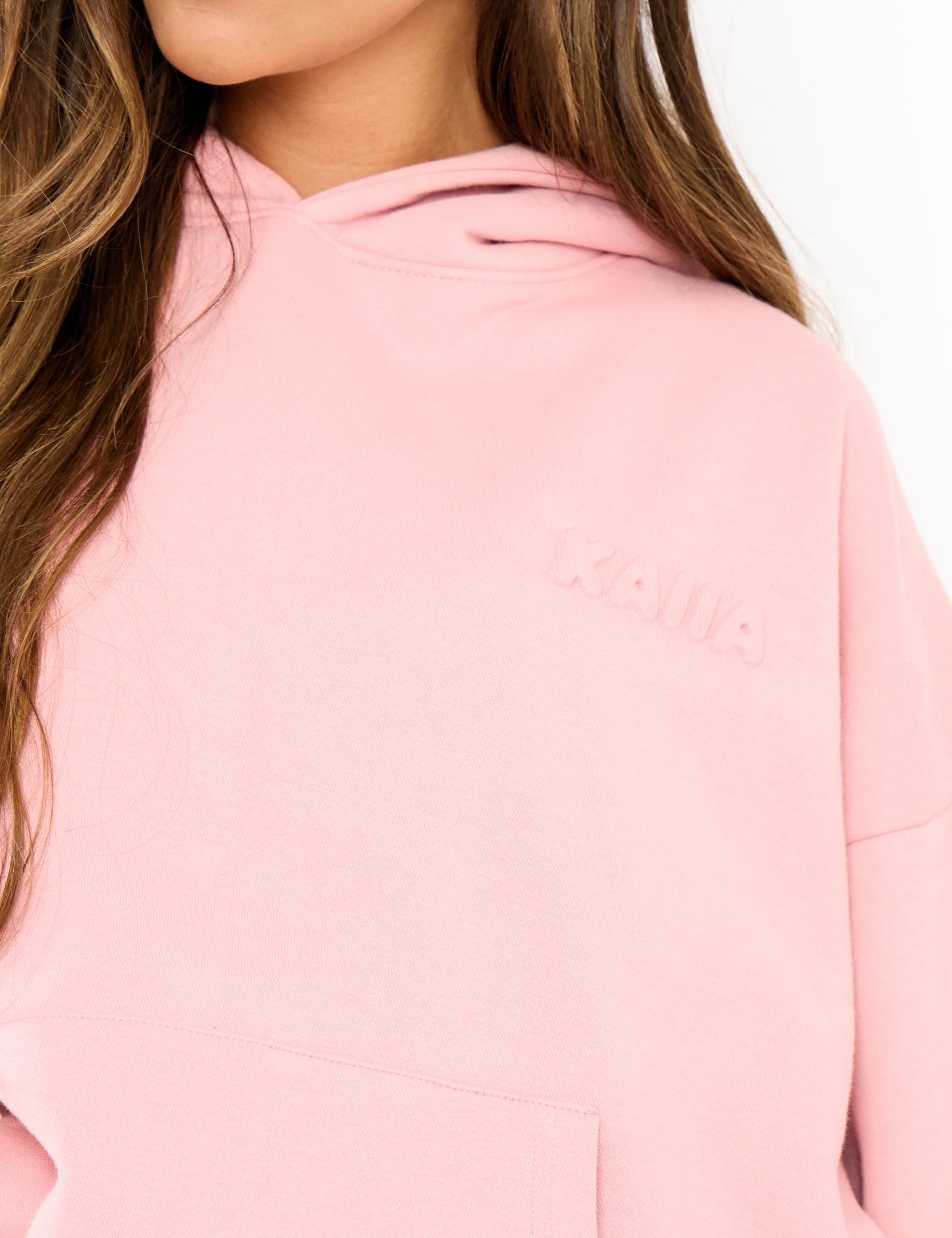 Kaiia Kaiia Embossed Logo Oversized Hoodie Dusty Rose - 2