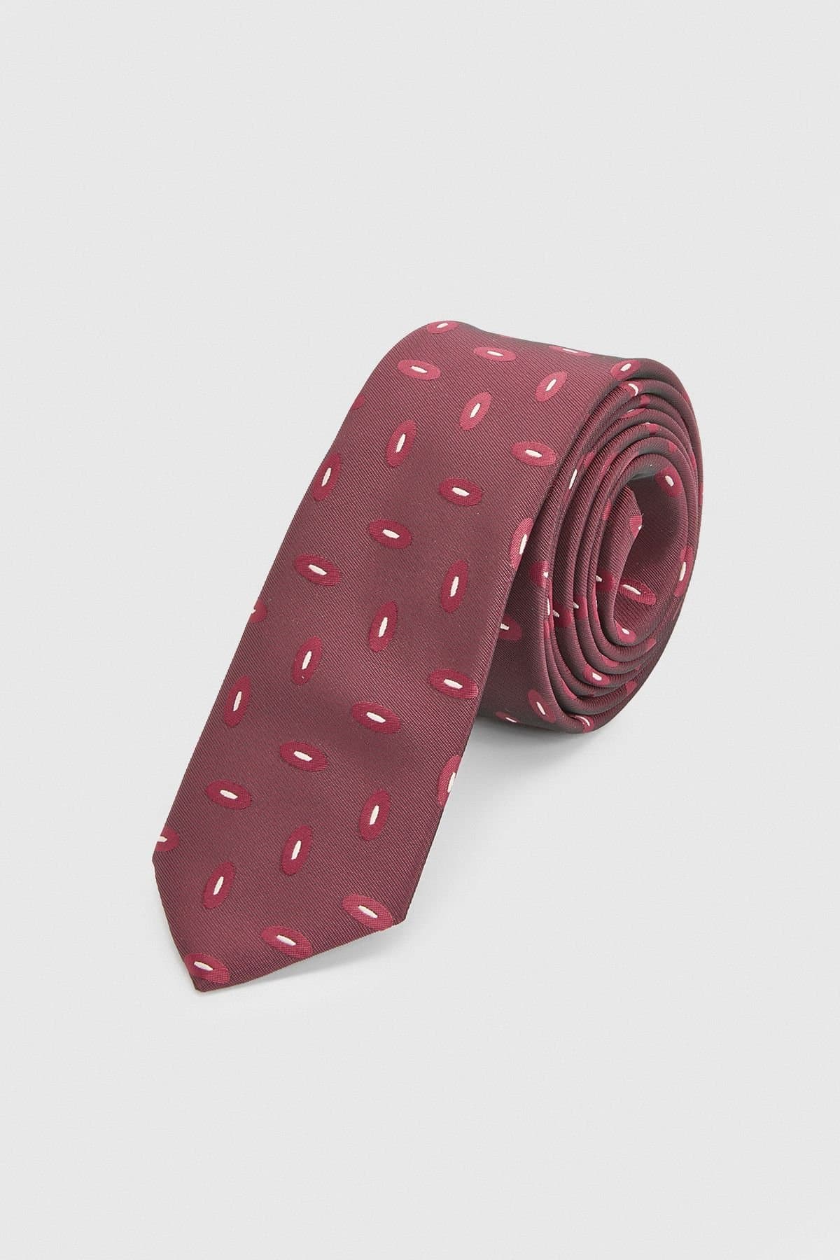 Burton Burton Men's Burgundy Retro Pattern Tie