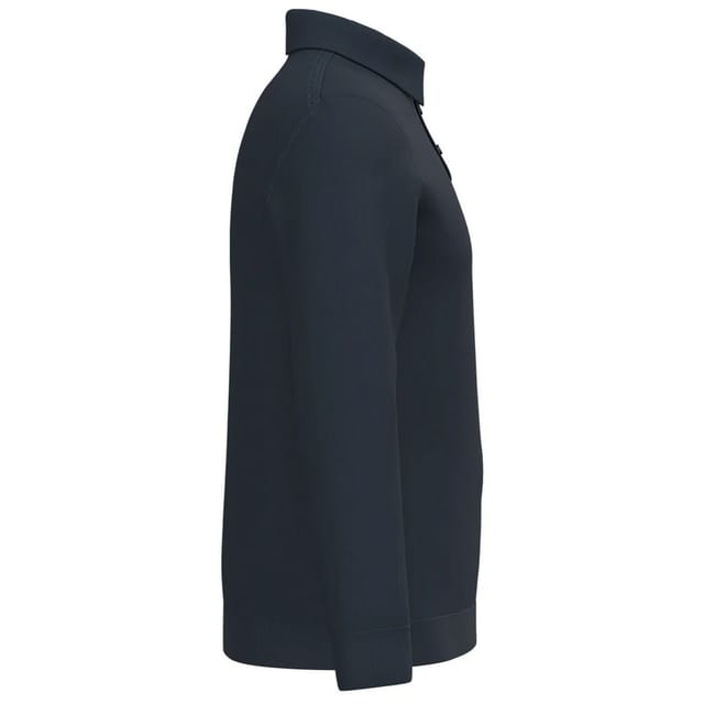 Spasso Spasso Men's Knitted Long-Sleeved Polo Shirt in Navy - 3