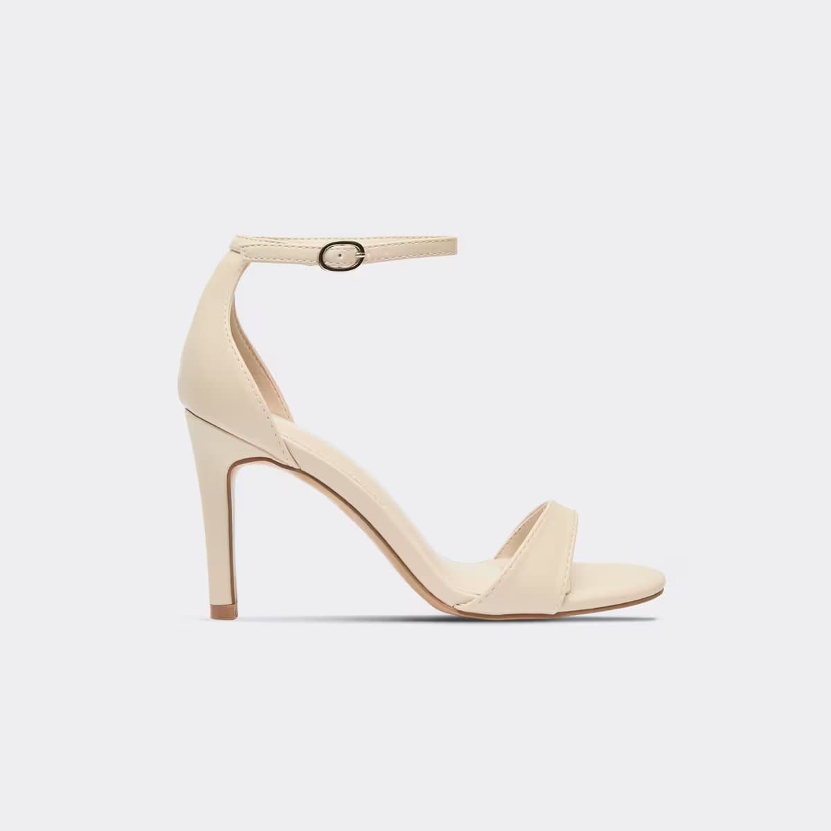 EGO Exton Ankle Strap Barely There Heel In Nude Faux Leather., Women's Size UK 3