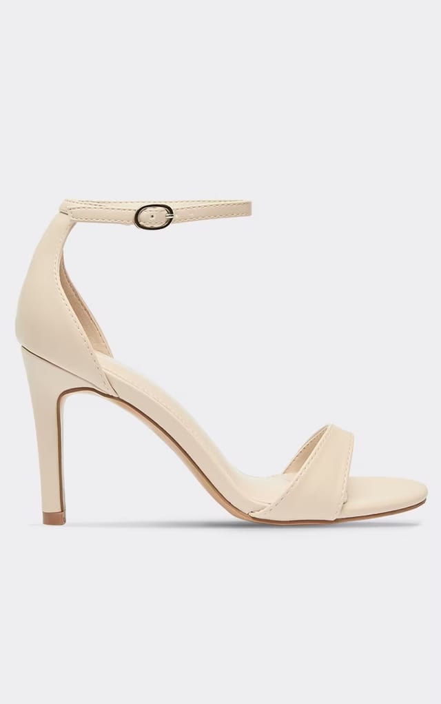 EGO Exton Ankle Strap Barely There Heel In Nude Faux Leather., Women's Size UK 3 - 2